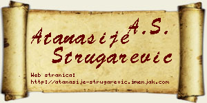 Atanasije Strugarević vizit kartica